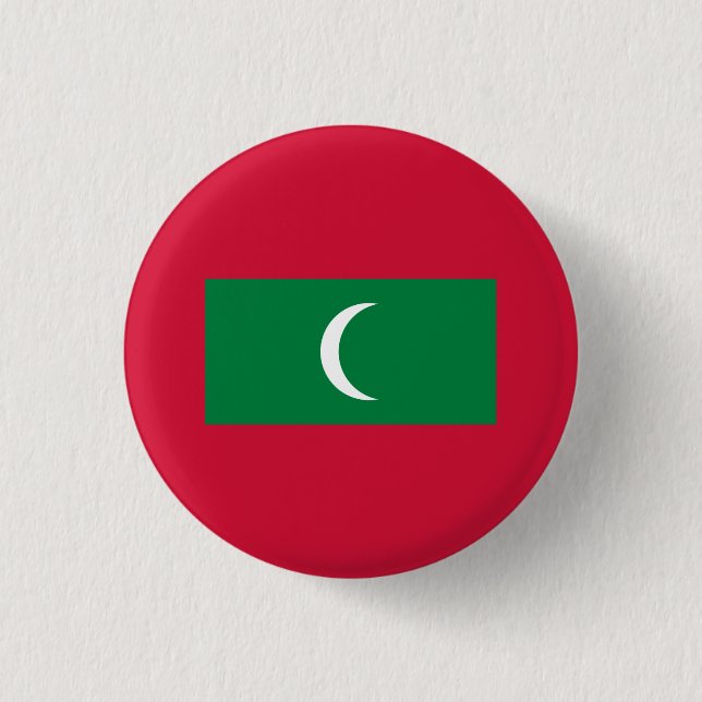 Maldivian Flag, Flag of Maldives Button (Front)