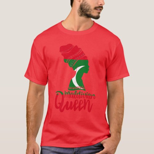 Maldivian Maldives Flag Afro Roots T_Shirt