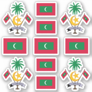 Maldivian national symbols /coat of arms and flag sticker