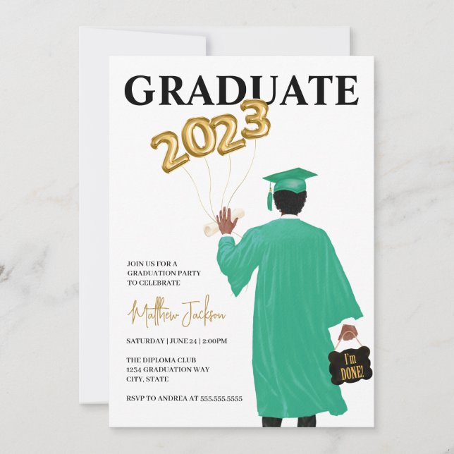 Male 2023 Graduation Party Invitation (Front)
