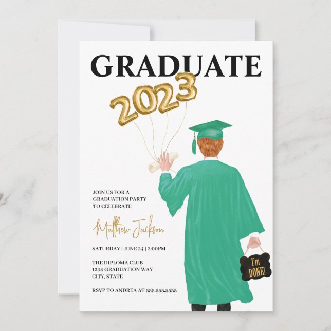 Male 2023 Graduation Party Invitation (Front)