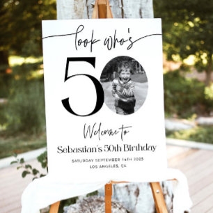 Male 50th Birthday Welcome Sign Photo Birthday 50