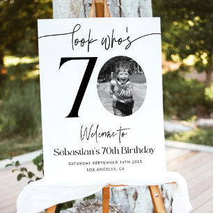 Male 70th Birthday Welcome Sign, Look Who's 70 Bir Foam Board