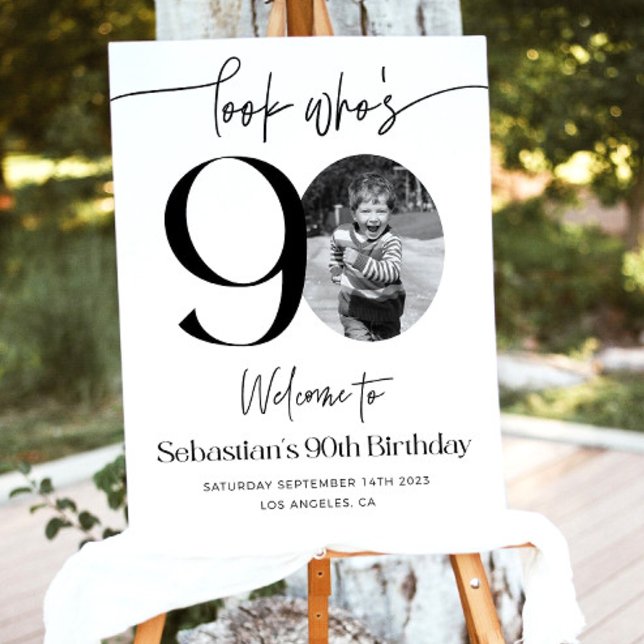 Male 90th Birthday Welcome Sign, Look Who's 90 Bir Foam Board (Creator Uploaded)