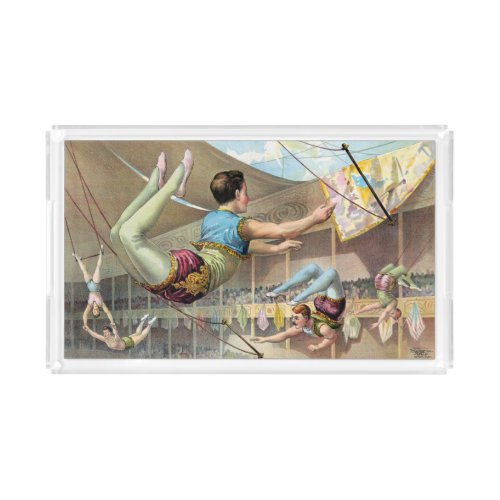Male Acrobats Performing At A Circus Acrylic Tray