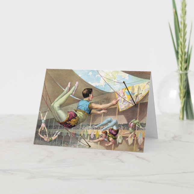 Male Acrobats Performing At A Circus Card (Front)