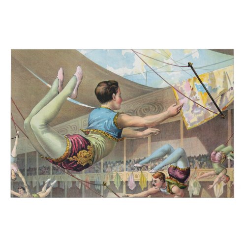 Male Acrobats Performing At A Circus Faux Canvas Print