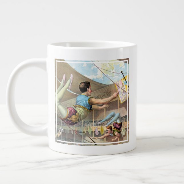 Male Acrobats Performing At A Circus Giant Coffee Mug (Left)
