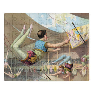 Male Acrobats Performing At A Circus Jigsaw Puzzle