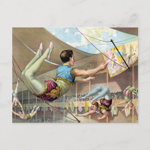 Male Acrobats Performing At A Circus Postcard