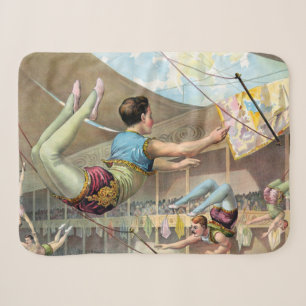 Male Acrobats Performing At A Circus Sherpa Blanket
