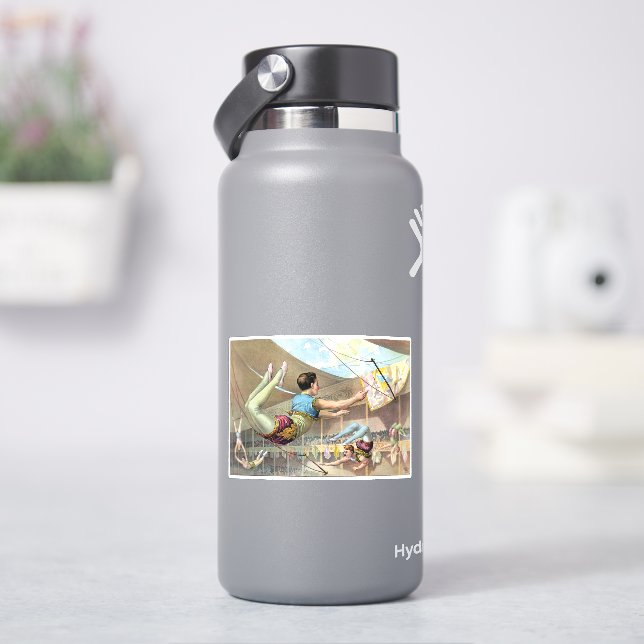Male Acrobats Performing At A Circus Sticker (HydroFlask)