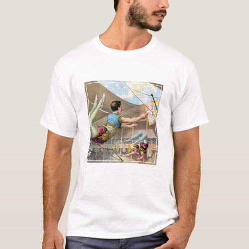 Male Acrobats Performing At A Circus T_Shirt