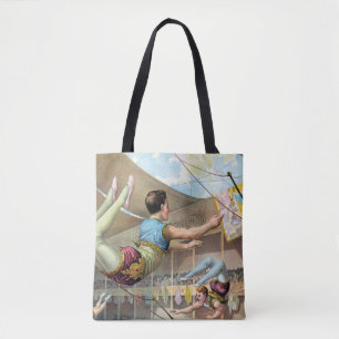 Male Acrobats Performing At A Circus Tote Bag