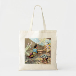 Male Acrobats Performing At A Circus Tote Bag