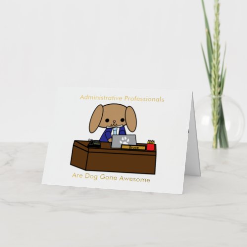 Male Administrative Professional Dog Personalize Foil Greeting Card