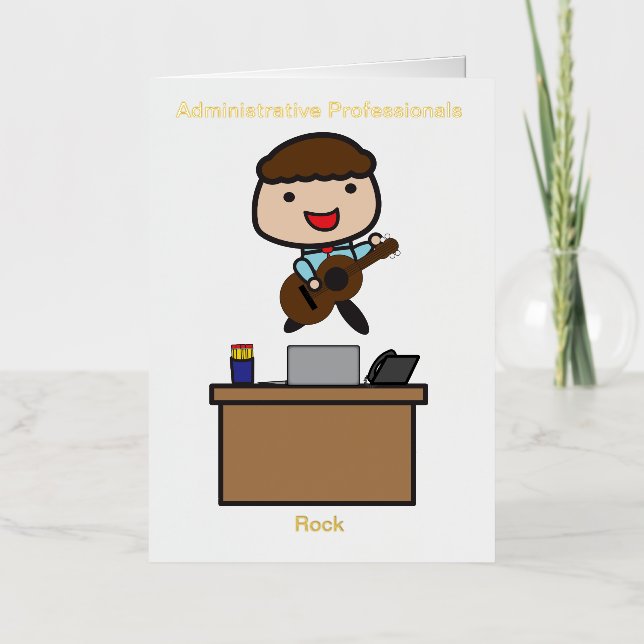 Male Administrative Professionals Rock Personalize Foil Greeting Card (Front)