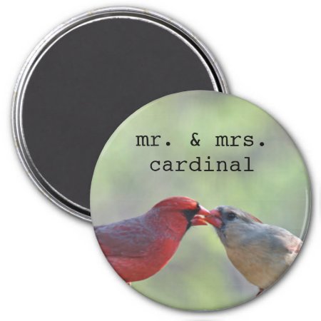 Male And Female Cardinal Photo Magnet