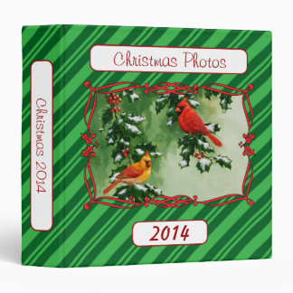 Male and Female Cardinals Green Binder