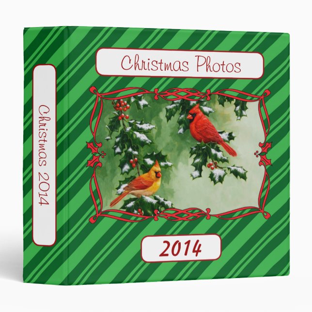 Male and Female Cardinals Green Binder (Front/Spine)