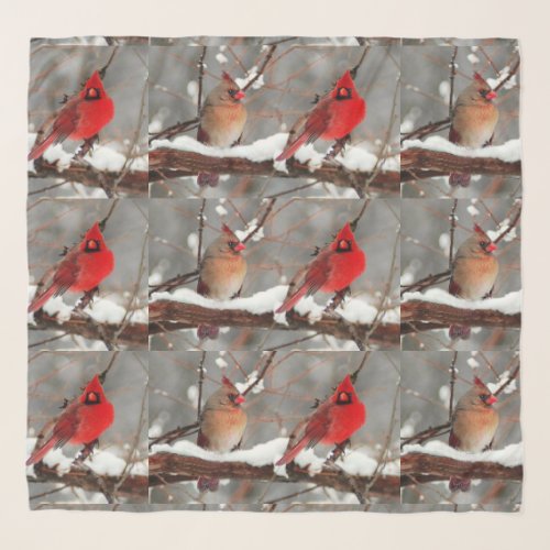 male and female cardinals scarf