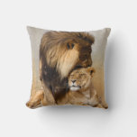 Male And Female Lion In Love Throw Pillow at Zazzle