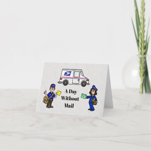 Male and Female Mail Carriers Greeting Card 
