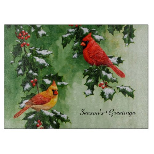 Male and Female Northern Cardinals Cutting Board