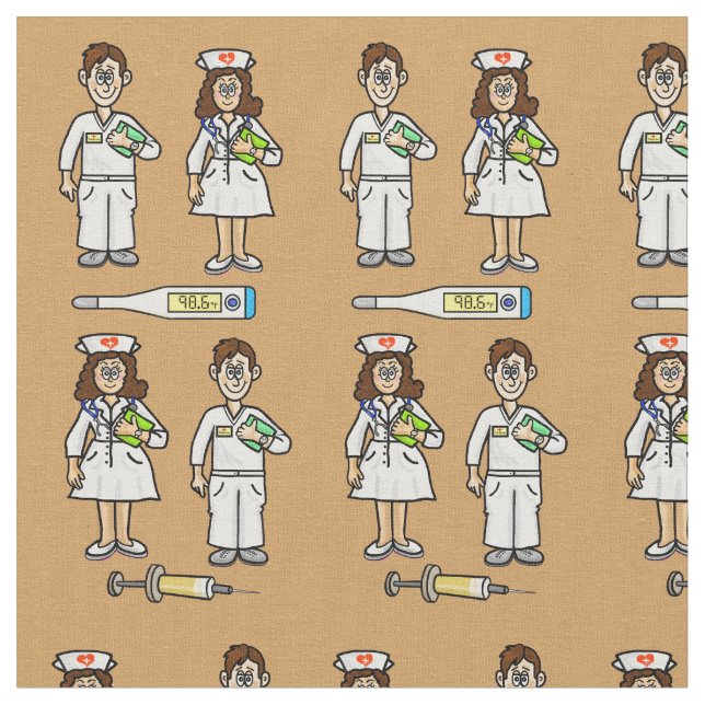 Male and Female Nurses Fabric (Close Up)