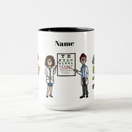 Male and Female Optometrists Name Mug