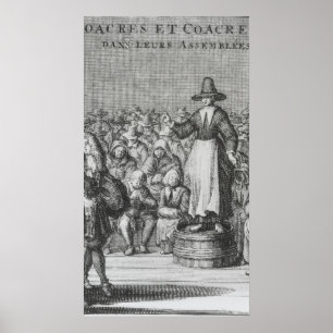 Male and Female Quakers at their Assembly Poster