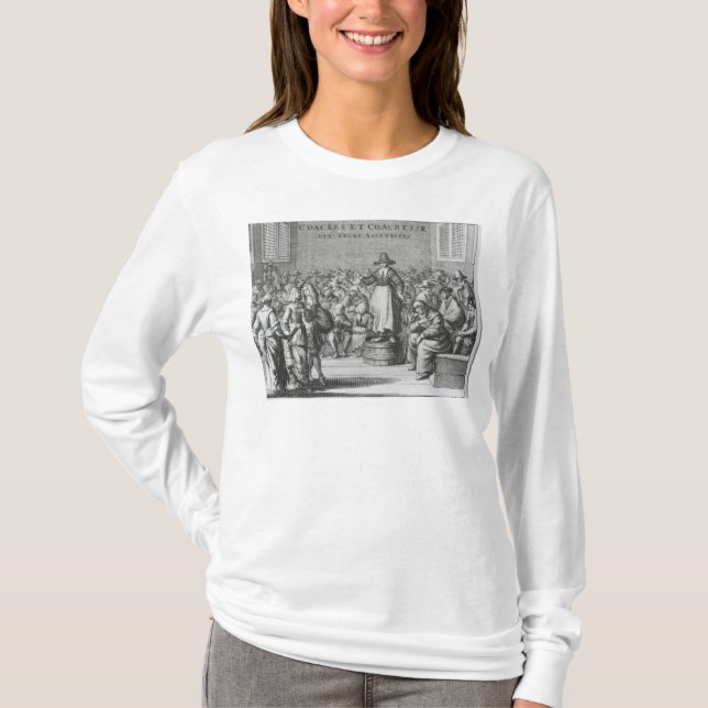Male and Female Quakers at their Assembly T-Shirt (Front)