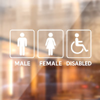 Male and Female Restroom Door Sign