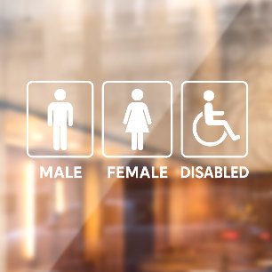 Male and Female Restroom Door Sign