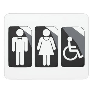 Male and Female Restroom Door Sign