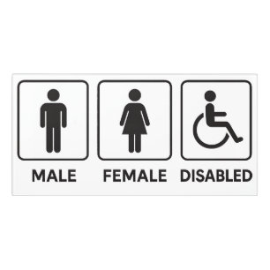 Male and Female Restroom Door Sign
