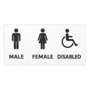 Male and Female Restroom Door Sign