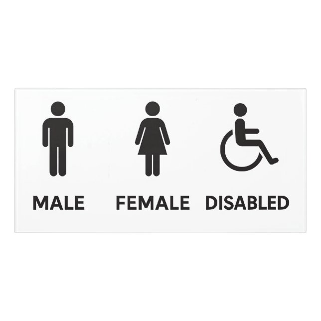 Male and Female Restroom Door Sign (Classic Front)