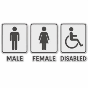 Male and Female Restroom Door Sign Sticker