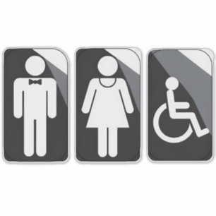 Male and Female Restroom Door Sign Sticker