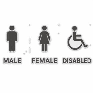 Male and Female Restroom Door Sign Sticker