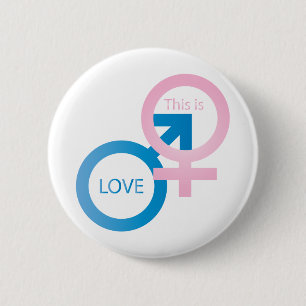 Male and female symbols pinback button