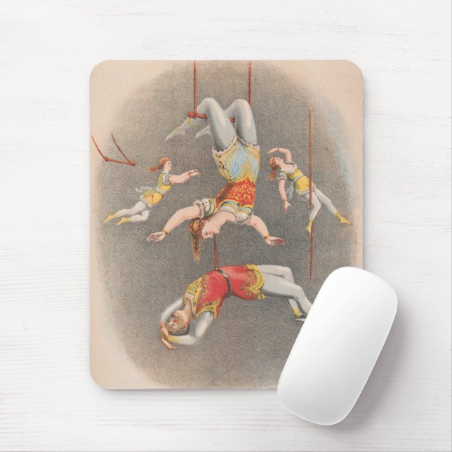 Male And Female Trapeze Performers Mouse Pad (With Mouse)