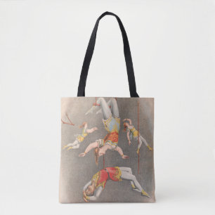 Male And Female Trapeze Performers Tote Bag