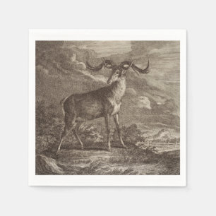 Male and young Red deer Napkins