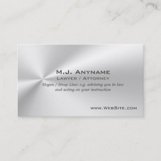 Male Attorney luxury silver-effect with slogan Business Card
