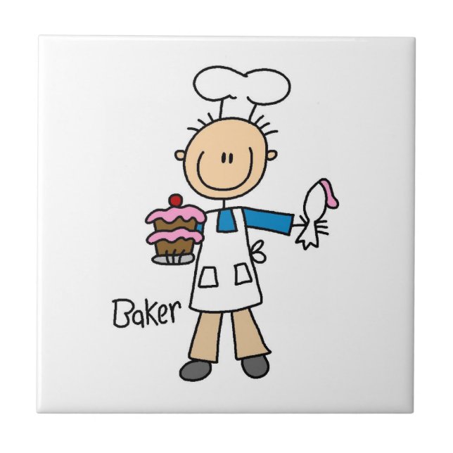 Male Baker Ceramic Tile (Front)