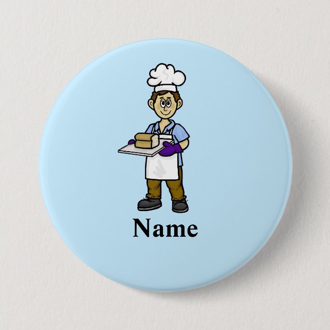 Male Baker Name Button (Front)