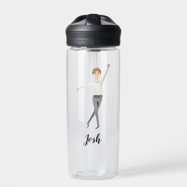Male Ballet Dancer Water Bottle (Front)