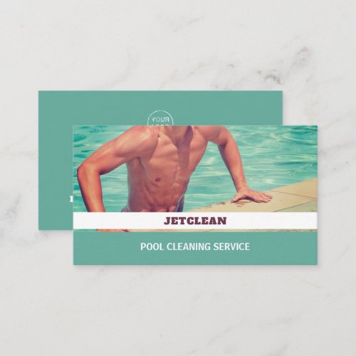 Male Bather Portrait Swimming Pool Cleaner Business Card
